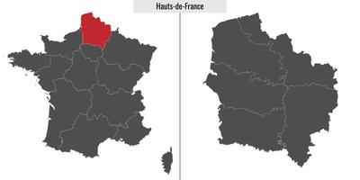 kaart regio van Frankrijk hauts de Frankrijk vector