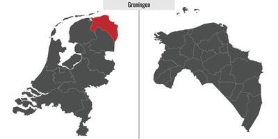 kaart regio van Nederland vector