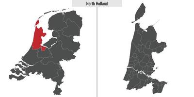 kaart regio van Nederland vector