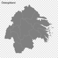 hoog kwaliteit kaart is een provincie van Zweden vector