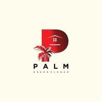 palm logo ontwerp met uniek concept brief p vector