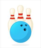 bowling bal met pinnen vector
