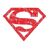 dc superman logo symbool van superheld met grunge structuur stijl. vector