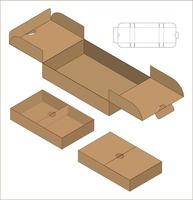 doos verpakking gestanst sjabloonontwerp. 3D-model vector