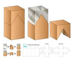 doos verpakking gestanst sjabloonontwerp. 3D-model vector