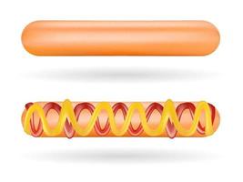 set van hotdogs op een witte achtergrond vector