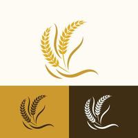 tarwe graan landbouw logo ontwerp voor bakkerij bedrijf sjabloon vector
