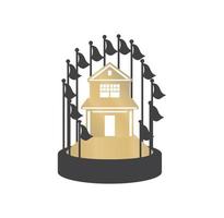 huis en vlaggen trofee ontwerp vector