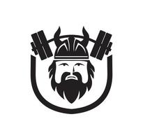 Viking barbell character design vector