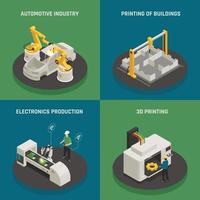 slimme productie isometrische pictogrammen concept vectorillustratie vector