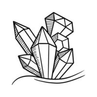 hand- getrokken tekening diamant, edelstenen icoon, vector illustratie.