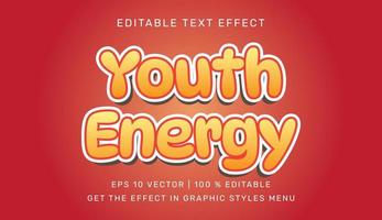 jeugd energie 3d bewerkbare tekst effect sjabloon vector