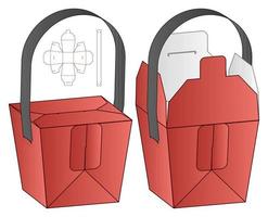 doos verpakking gestanst sjabloonontwerp. 3D-model vector