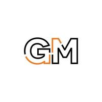 abstract brief gm logo ontwerp met lijn verbinding voor technologie en digitaal bedrijf bedrijf. vector