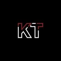 abstract brief kt logo ontwerp met lijn verbinding voor technologie en digitaal bedrijf bedrijf. vector