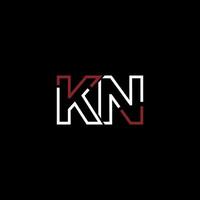 abstract brief kn logo ontwerp met lijn verbinding voor technologie en digitaal bedrijf bedrijf. vector