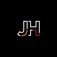 abstract brief jh logo ontwerp met lijn verbinding voor technologie en digitaal bedrijf bedrijf. vector