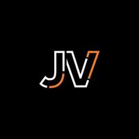 abstract brief jv logo ontwerp met lijn verbinding voor technologie en digitaal bedrijf bedrijf. vector