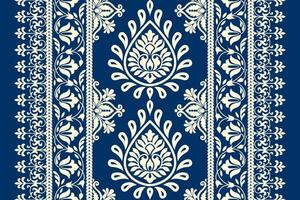 etnisch patroon. hoofddoek patroon. zijde nek sjaal. bandana afdrukken. hoofddoek. bloemen wijnoogst stijl. Indonesisch batik. textiel, kleding stof, tegel, kleding. tribal textuur. vector. blauw, rood, goud, geel. vector