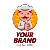 chef tekenfilm karakter logo vector sjabloon