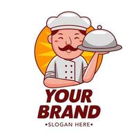 chef tekenfilm karakter logo vector sjabloon