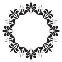 abstract bloemen ronde kader stencil vector