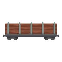 trein vracht wagon hout icoon tekenfilm vector. lading goederen vector