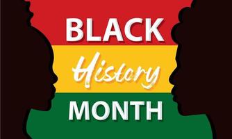 zwart geschiedenis maand gekleurde poster avatar van afro Amerikaans Dames vector illustratie