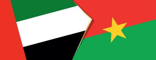 Verenigde Arabisch emiraten en Burkina faso vlaggen, twee vector vlaggen.