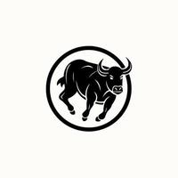 logo van een gehoornd stier vector