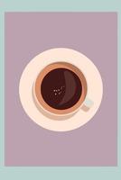 koffie kop in top visie vector