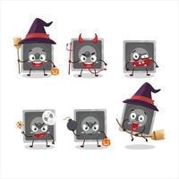 halloween uitdrukking emoticons met tekenfilm karakter van muziek- spreker vector