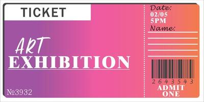 kunst tentoonstelling ticket vector, illustratie vector