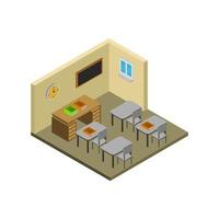 isometrische schoolkamer vector