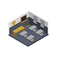 isometrische schoolkamer vector