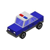 isometrische politieauto op achtergrond vector