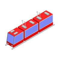 isometrische trein op witte achtergrond vector