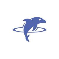 dolfijn gat cirkel creatief logo vector