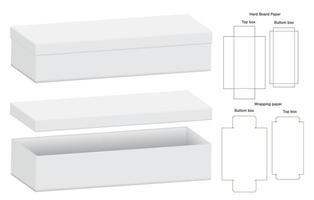 doos verpakking gestanst sjabloonontwerp. 3D-model vector