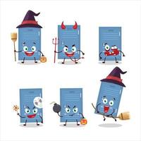 halloween uitdrukking emoticons met tekenfilm karakter van kastje vector