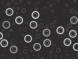 monochroom grijs en zwart gekleurde willekeurig cirkels patroon vector achtergrond geïsoleerd Aan rechthoek horizontaal sjabloon. vector behang voor sociaal media post omslag, papier en sjaal textiel afdrukken.