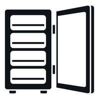 Open schoon koelkast icoon gemakkelijk vector. elektrisch reparatie vector