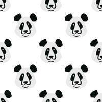 naadloos patroon met panda beer hoofd illustratie in minimalistische stijl Aan wit achtergrond vector