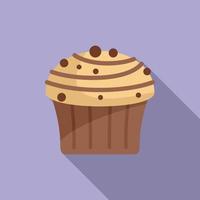 bosbes muffin icoon vlak vector. voedsel taart vector