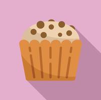 schattig muffin icoon vlak vector. taart voedsel vector