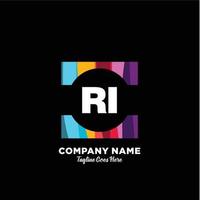 ri eerste logo met kleurrijk sjabloon vector. vector