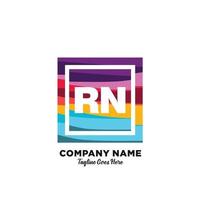 rn eerste logo met kleurrijk sjabloon vector. vector