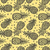 naadloos ananas patroon. tekening vector met ananas. wijnoogst ananas patroon