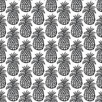 naadloos ananas patroon. tekening vector met ananas. wijnoogst ananas patroon