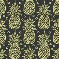 naadloos ananas patroon. tekening vector met ananas. wijnoogst ananas patroon